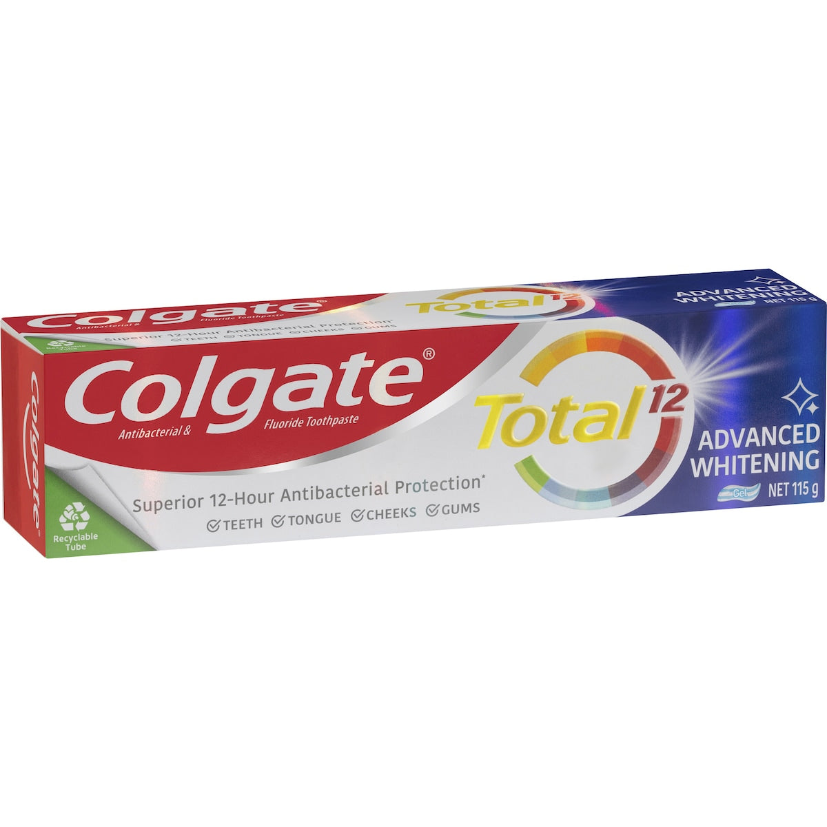 5 x Colgate Antibacterial Toothpaste Total Advanced Whitening 115g