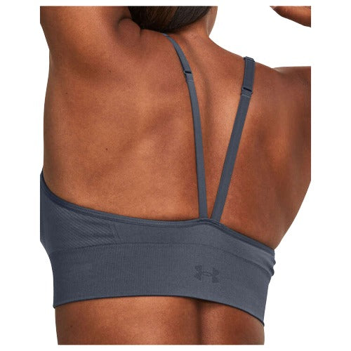 Under Armour Womens Pullover Training Seamless Low Long Sports Bra - Grey