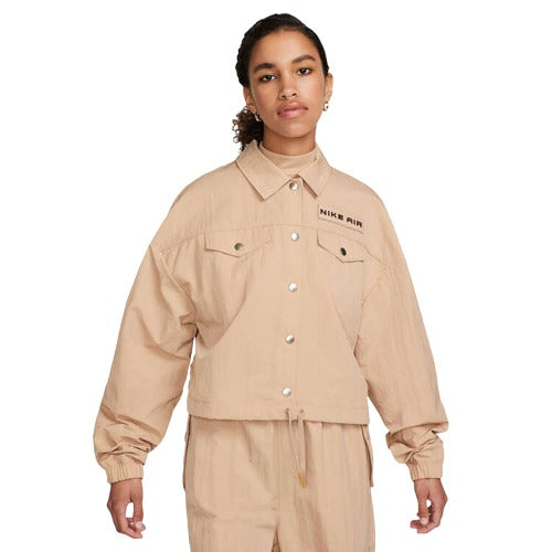 Nike Air Womens Modest Cropped Woven Jacket - Beige