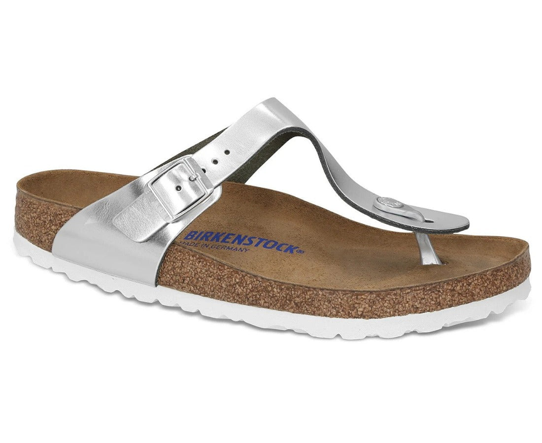 Birkenstock Unisex Gizeh Regular Fit Sandals - Metallic Silver