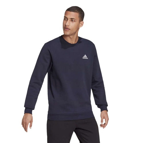 adidas Mens Essentials Feelcozy Sweatshirt - Navy/White