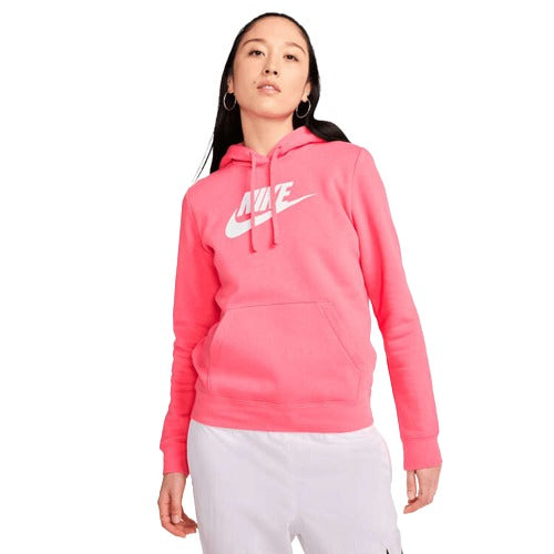 Nike Womens Sportswear Club Fleece Pullover Hoodie - Pink