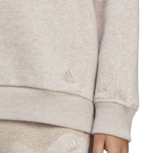 adidas Womens ALL SZN Fleece Boyfriend Hoodie - Taupe