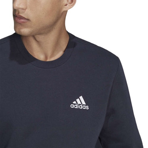 adidas Mens Essentials Feelcozy Sweatshirt - Navy/White