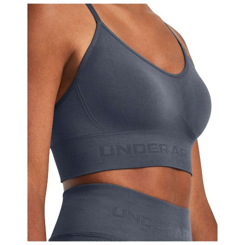 Under Armour Womens Pullover Training Seamless Low Long Sports Bra - Grey