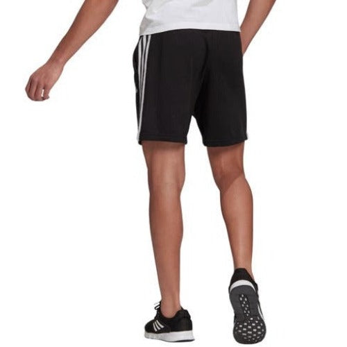 Adidas Men's 3 Stripe French Terry Shorts - Black/White