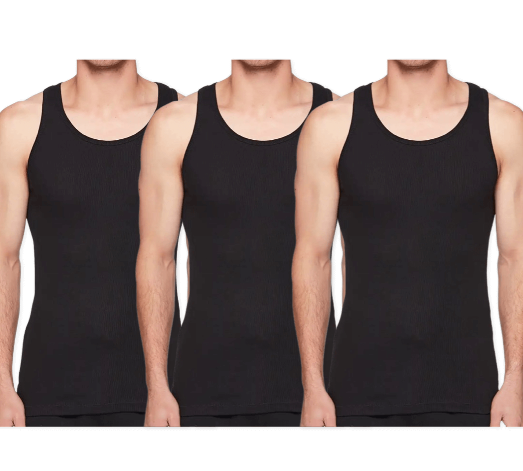 Calvin Klein Men's Cotton Classics Tank 3-Pack - Black/Black/Black