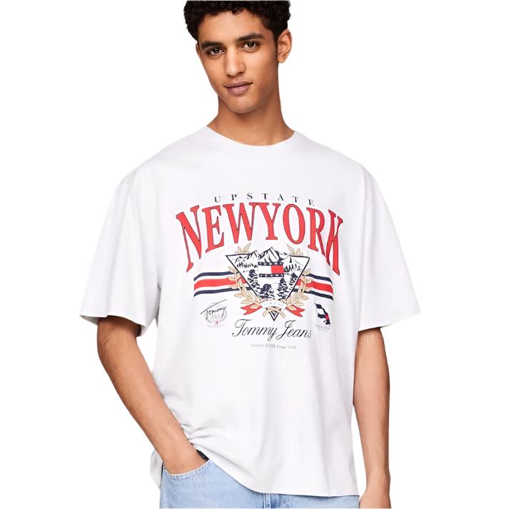 Tommy Hilfiger Men's Tommy Jeans Prep Explorer Oversized T-Shirt Tee - Silver Grey