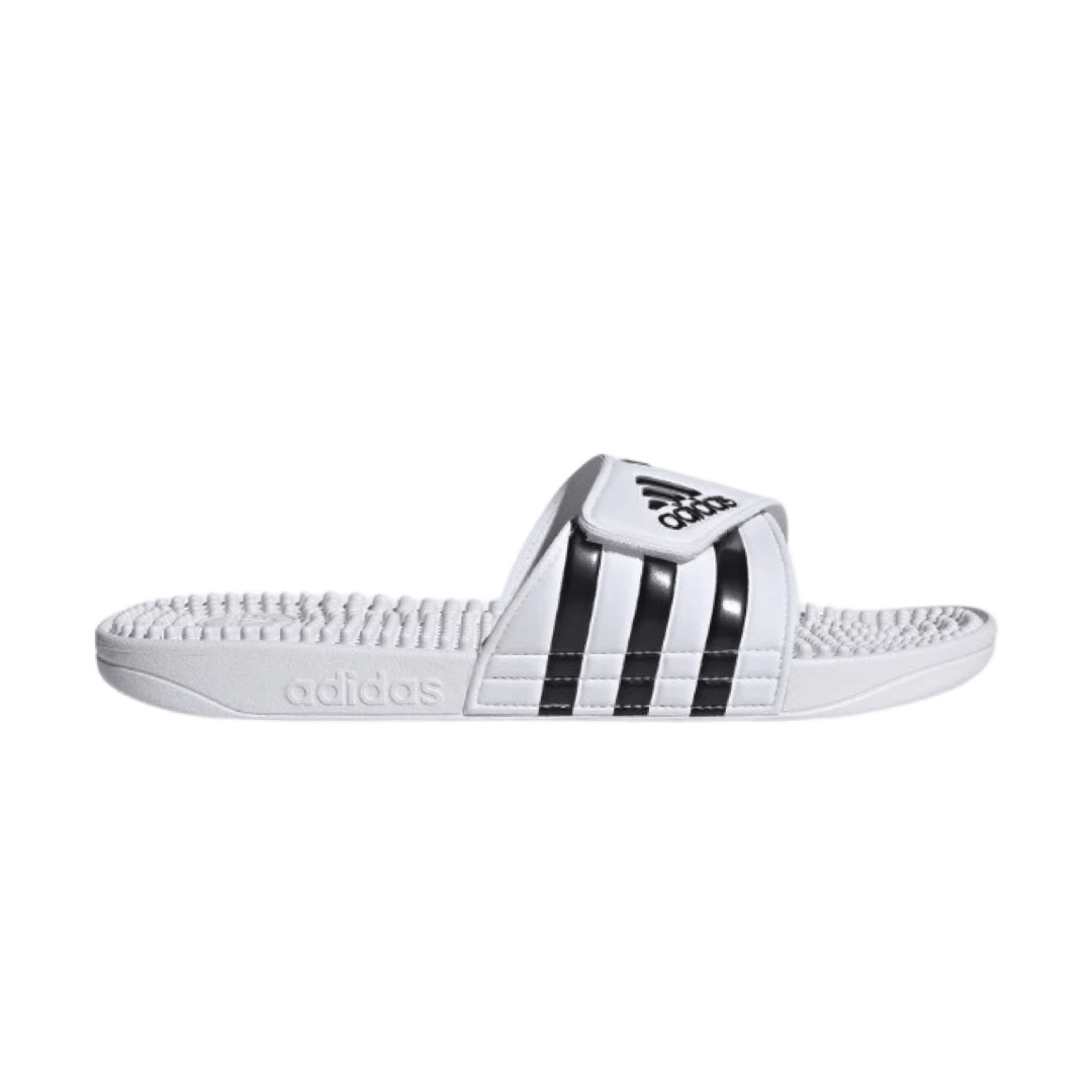 Adidas Men's Adissage Slides - Cloud White / Core Black / Cloud White