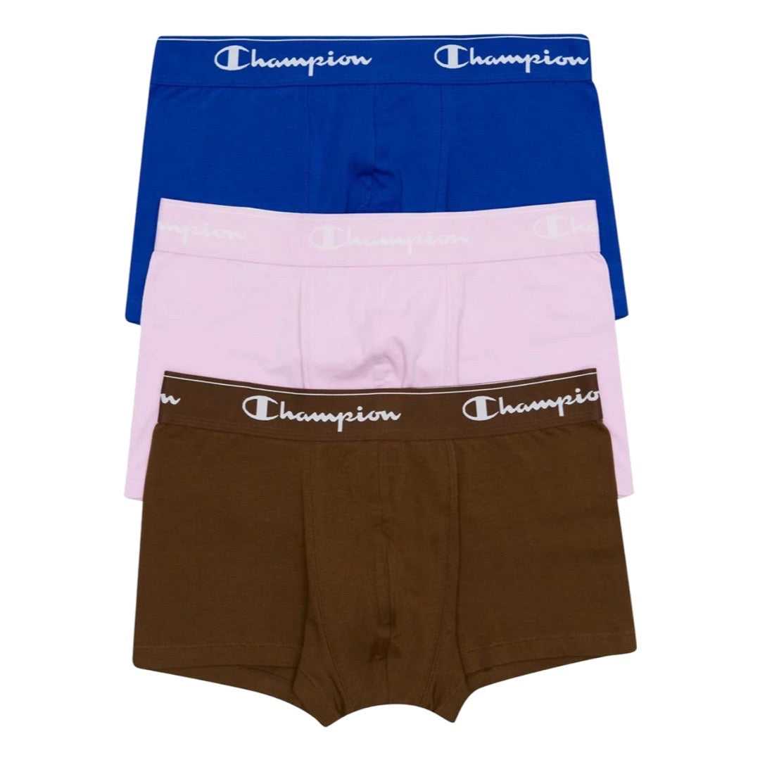 Champion Men's Athletic Cotton Trunk 3 Pack - Pink/Blue Believer/ Dance Monkey