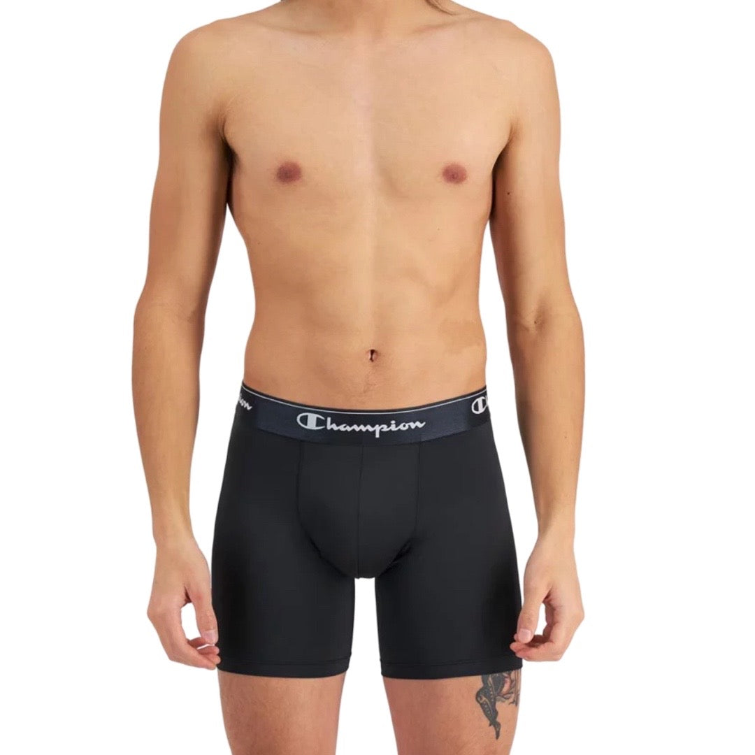 Champion Men's Microfibre Long Leg Trunk 3 Pack - Black