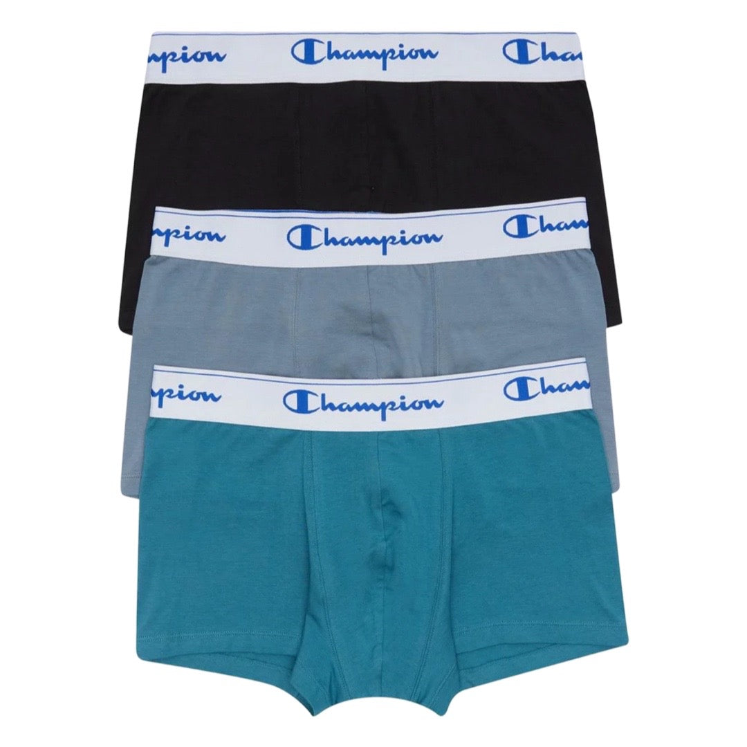 Champion Men's Athletic Cotton Trunk 3 Pack - New York/Miss America/ Black