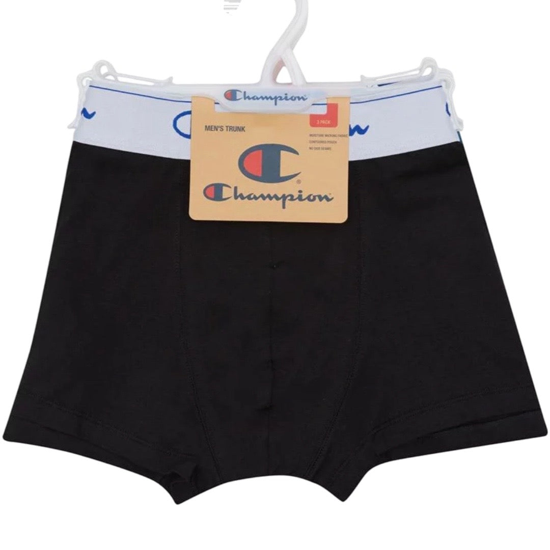 Champion Men's Athletic Cotton Trunk 3 Pack - New York/Miss America/ Black