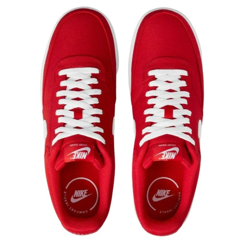 Nike Men's Court Vision Low Canvas Casual Shoes - University Red/White