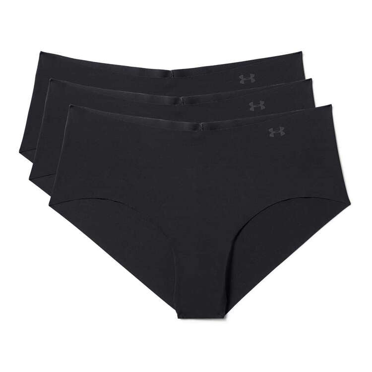 Under Armour Womens Lightweight Pure Stretch Hipster Printed Briefs 3 Pack - Black