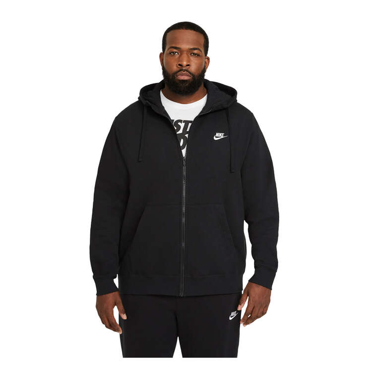 Nike Mens Sportswear Club Fleece Full-Zip Hoodie - Black