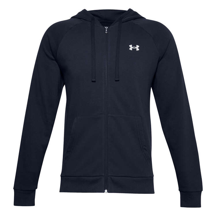 Under Armour Mens Rival Full Zip Cotton Hoodie - Navy