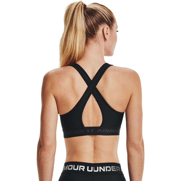 Under Armour Womens Mid Support Crossback Sports Bra - Black