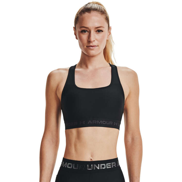 Under Armour Womens Mid Support Crossback Sports Bra - Black