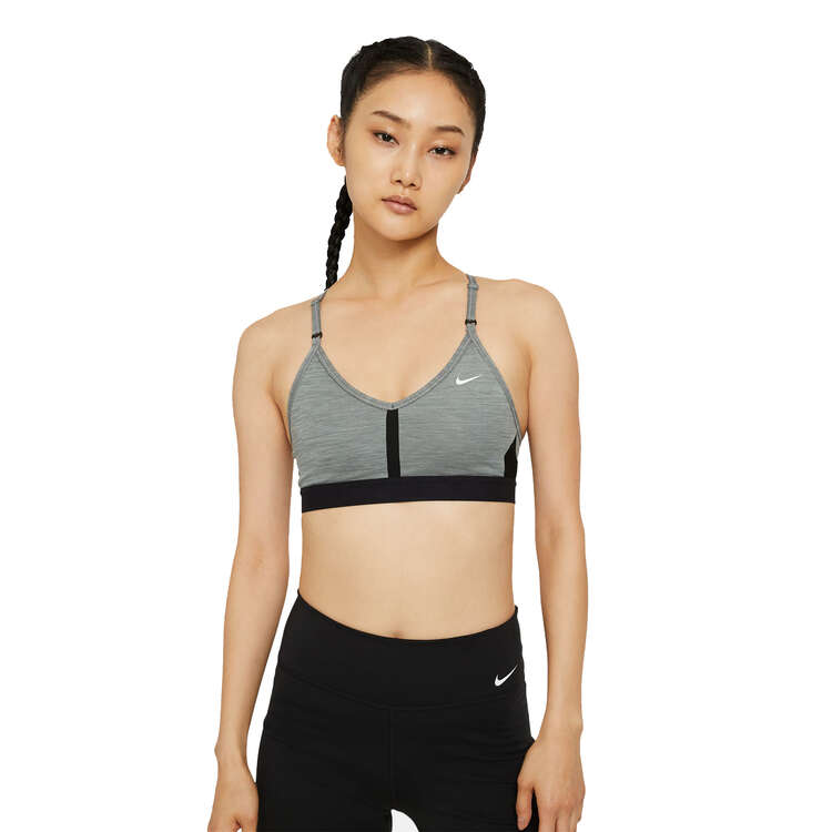 Nike Womens Dri-FIT Indy Padded V-neck Sports Bra - Grey