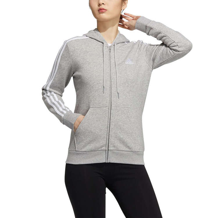 adidas Womens Essentials Full Zip Hoodie - Grey