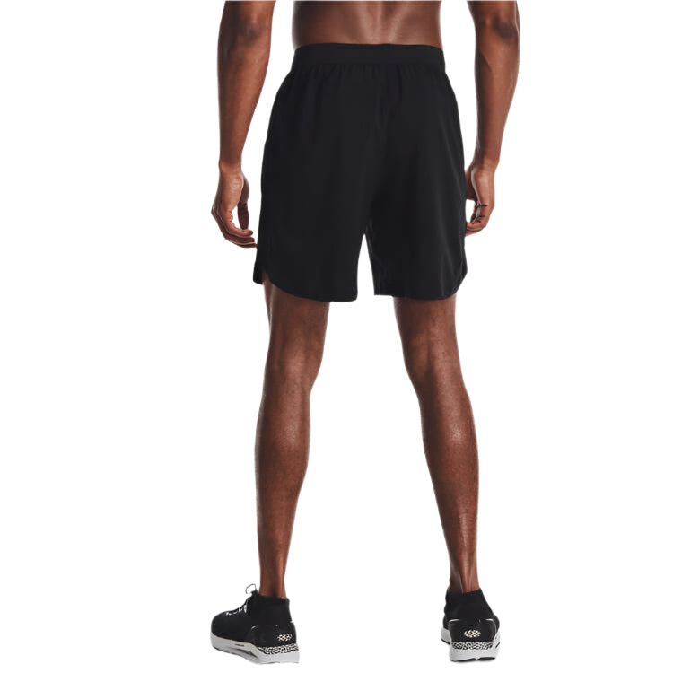 Under Armour Mens UA Launch 7-inch Polyester Running Shorts - Black/Reflective