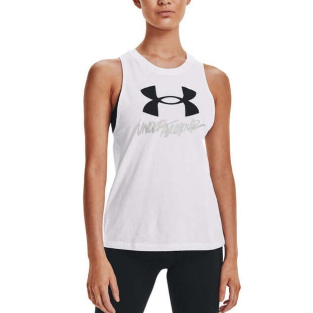 Under Armour Womens Ultra-Soft Graphic Muscle Tank - White