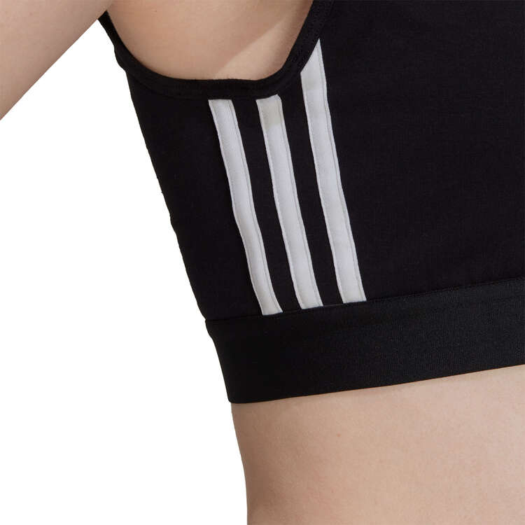 Adidas Womens Essentials 3-Stripes Scoop Neck Crop Top - Black