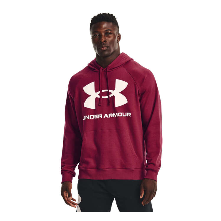 Under Armour Mens Rival Fleece Big Logo Hoodie - Red