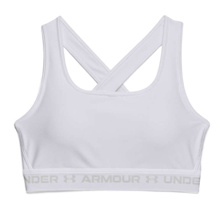 Under Armour Womens HeatGear Mid Crossback Sports Bra - White