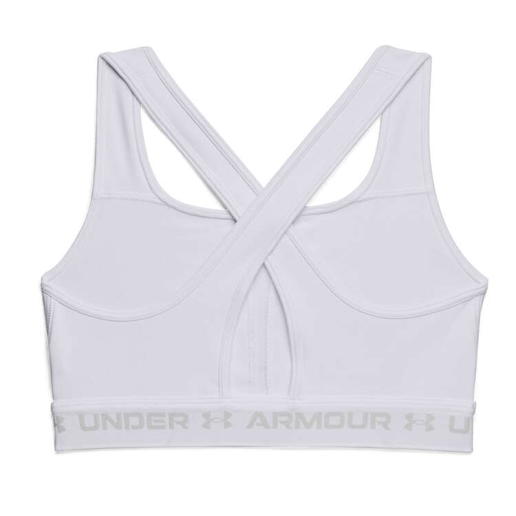 Under Armour Womens HeatGear Mid Crossback Sports Bra - White