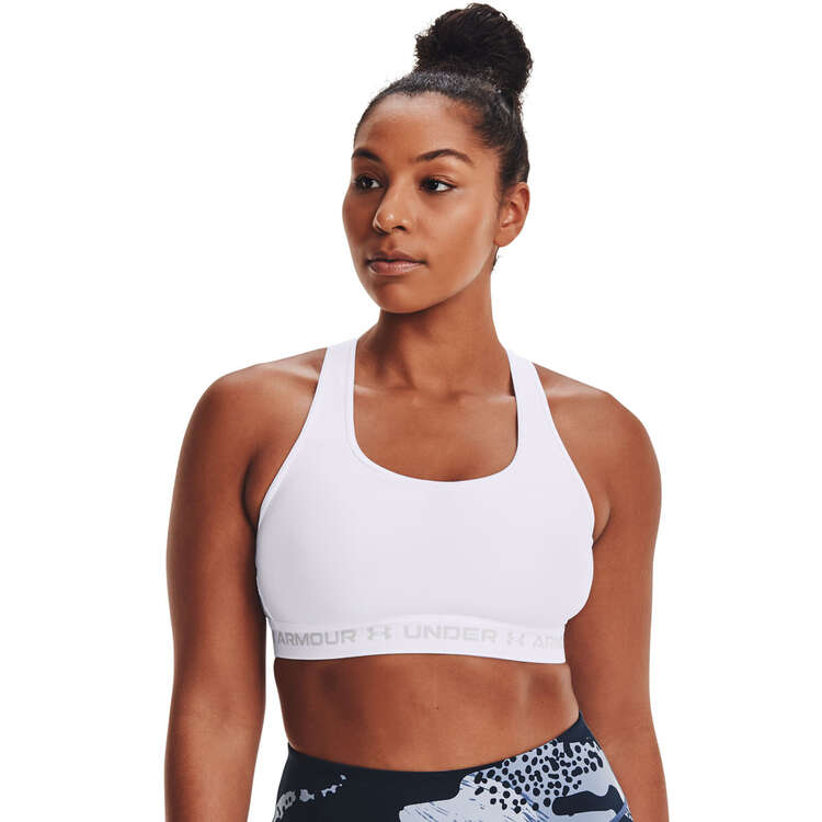 Under Armour Womens HeatGear Mid Crossback Sports Bra - White