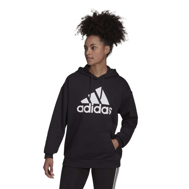 adidas Womens Essentials Boyfriend Logo Hoodie - Black