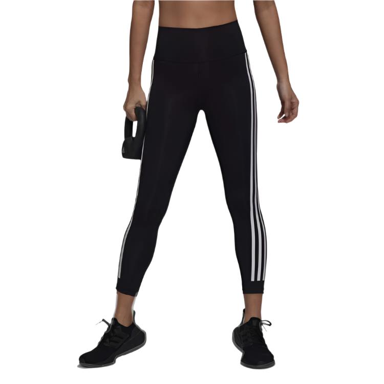 Adidas Womens High Rise Optime Trainicons 7/8 Tights - Black