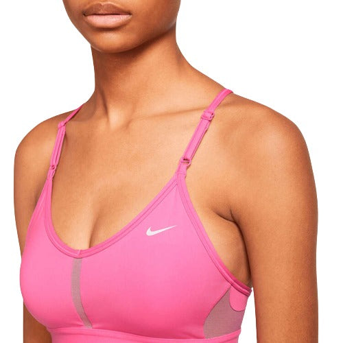 Nike Womens Dri-FIT Indy Padded V-neck Sports Bra - Pink