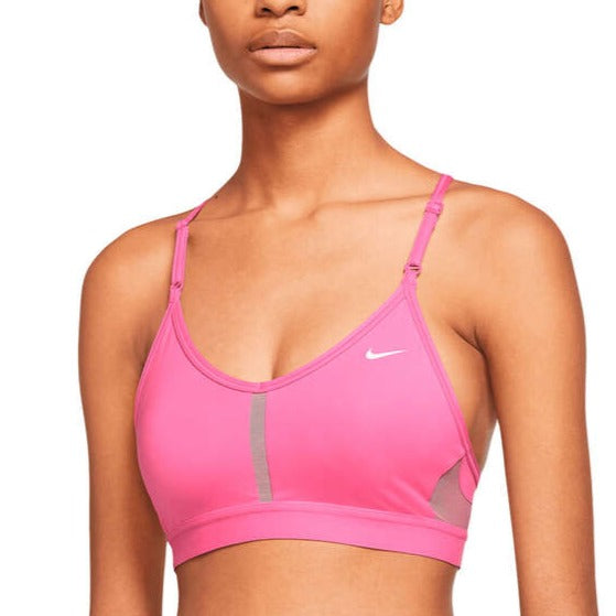 Nike Womens Dri-FIT Indy Padded V-neck Sports Bra - Pink