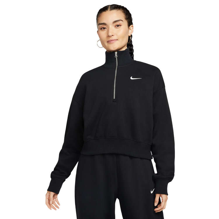 Nike Womens Phoenix Oversized Crop Sweater - Black