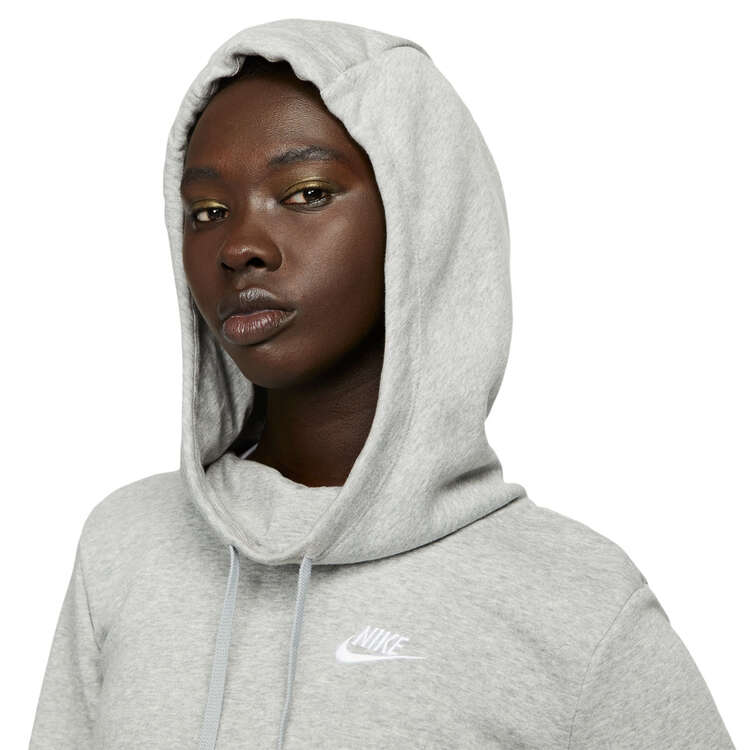 Nike Womens Sportswear Club Fleece Funnel-Neck Hoodie - Grey