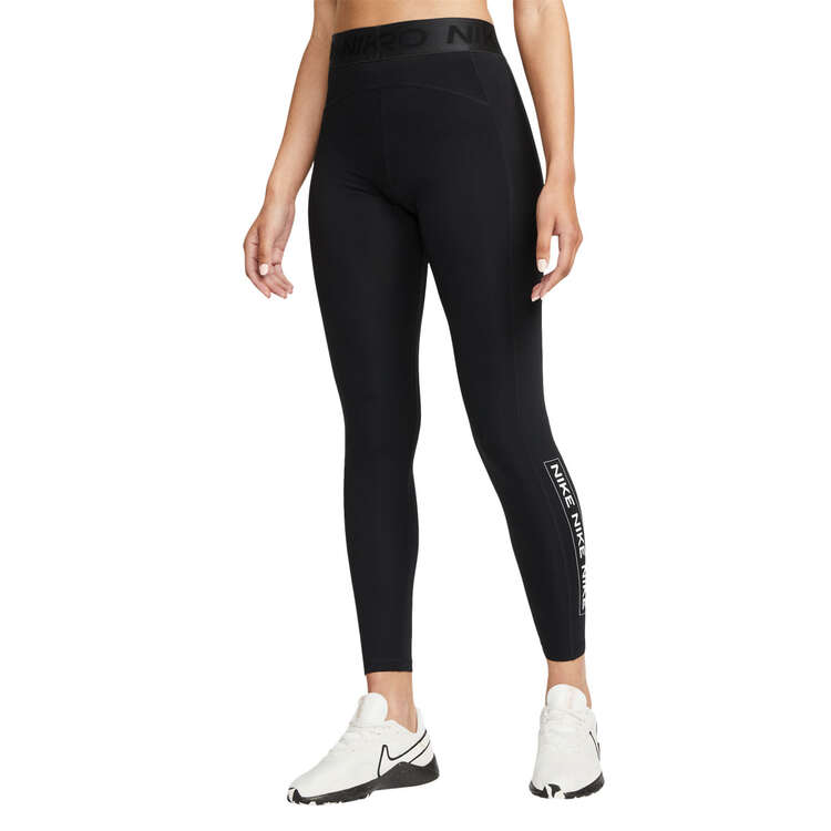 Nike Pro Womens Dri-FIT Mid-Rise Graphic Tights - Black