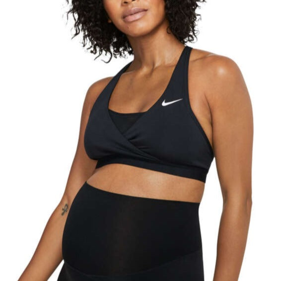 Nike Womens Swoosh Medium Support Maternity Sports Bra - Black