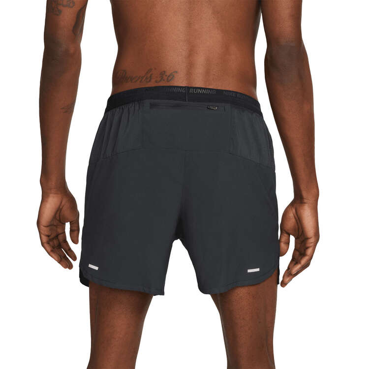 Nike Mens Dri-FIT Polyester Stride 5inch Running Shorts - Black