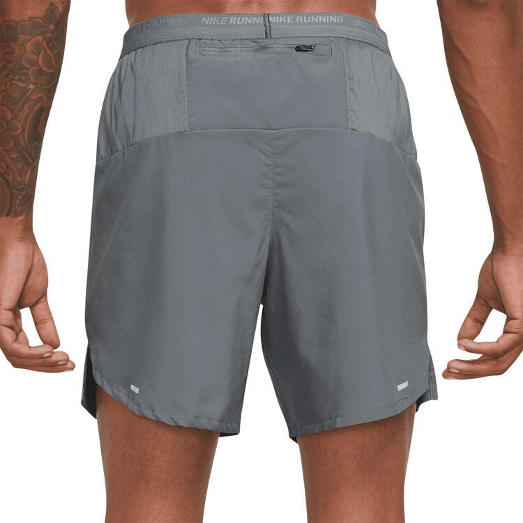 Nike Mens Dri-FIT Lightweight Stride Brief-Lined Running Shorts - Grey