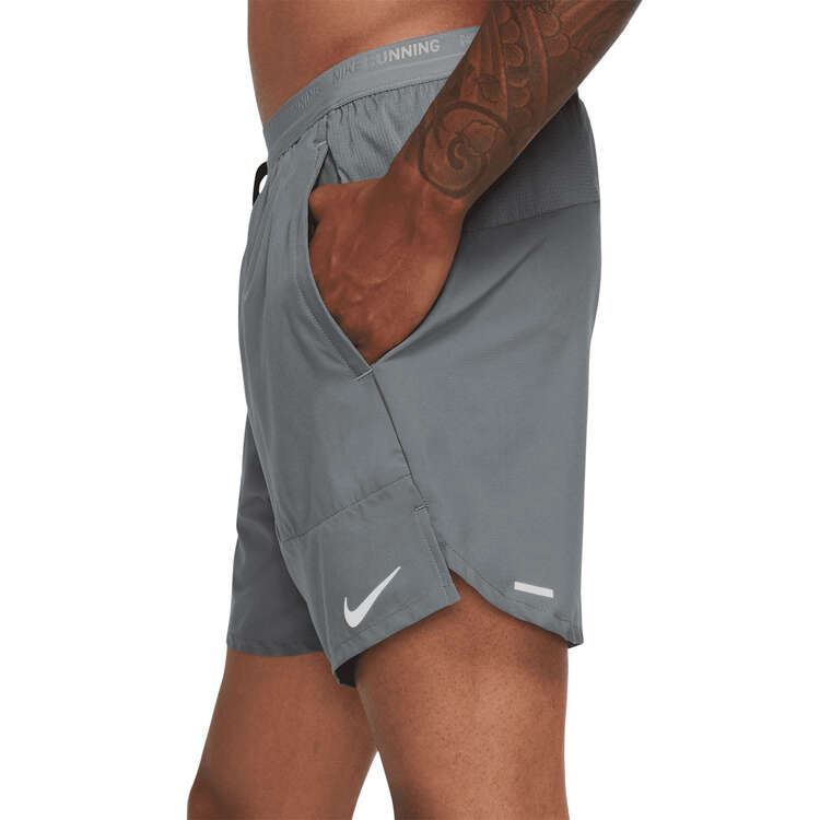 Nike Mens Dri-FIT Lightweight Stride Brief-Lined Running Shorts - Grey