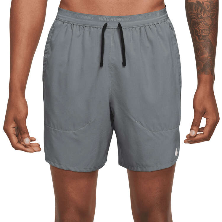 Nike Mens Dri-FIT Lightweight Stride Brief-Lined Running Shorts - Grey