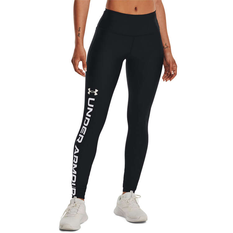 Under Armour Womens HeatGear Branded Full Length High Rise Tights - Black