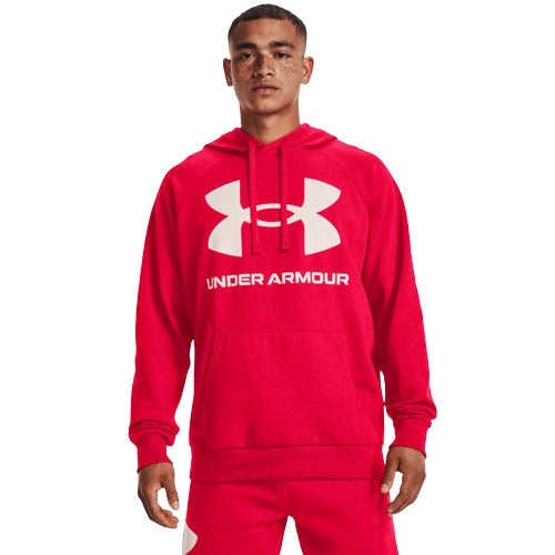 Under Armour Mens Rival Fleece Big Logo Hoodie - Red