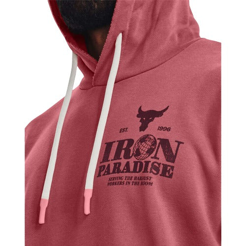 Under Armour Project Rock Mens Terry Hoodie - Red