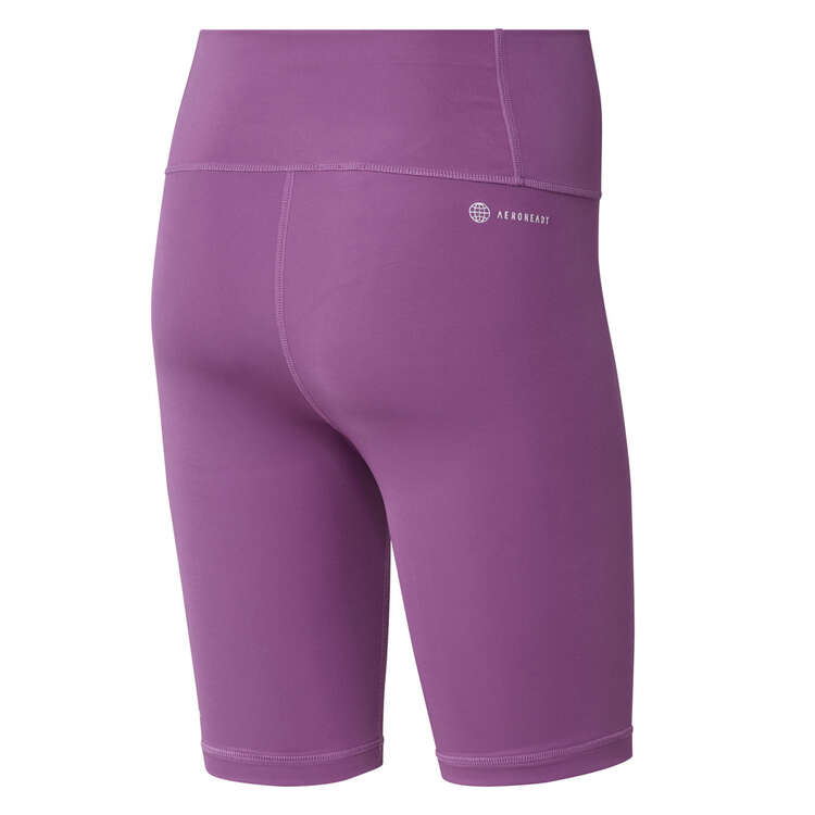 adidas Womens Optime Training High Rise Shorts - Purple