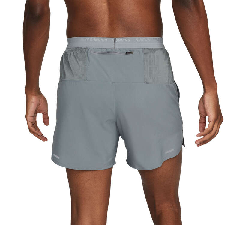 Nike Mens Dri-FIT Polyester Stride 5inch Running Shorts - Grey