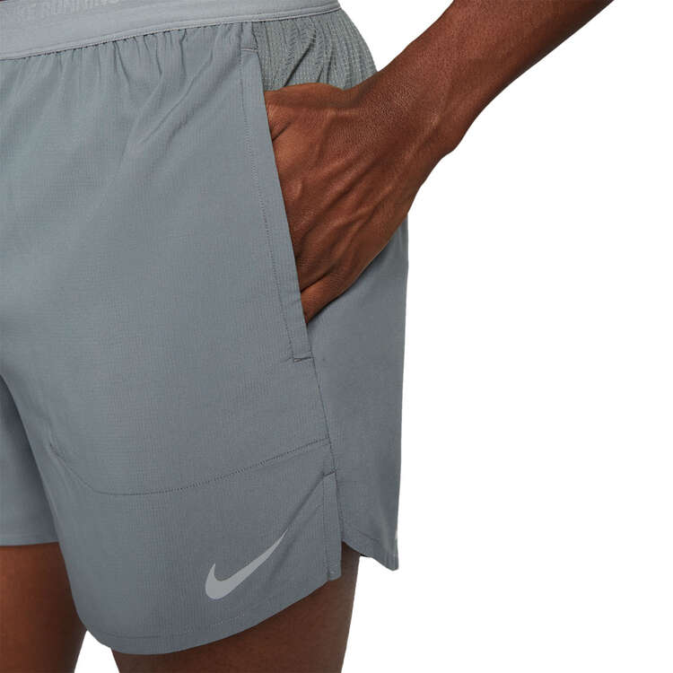 Nike Mens Dri-FIT Polyester Stride 5inch Running Shorts - Grey